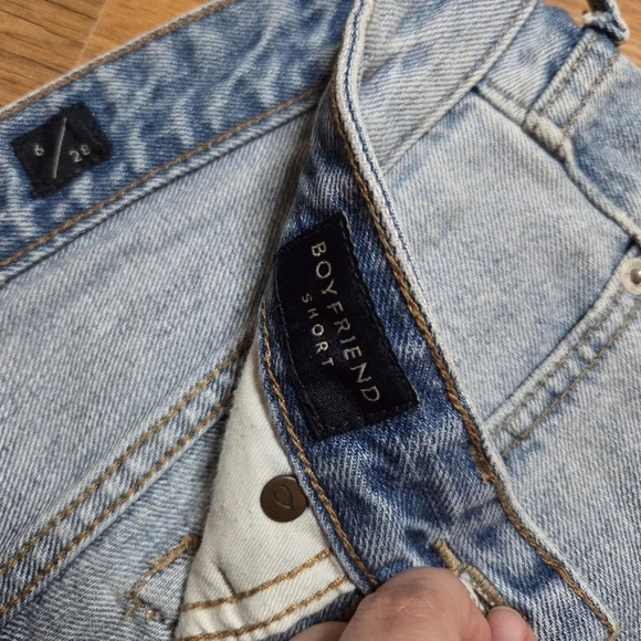 Lucky Brand Blue Distressed Jean Shorts, Size 6/28 - Picture 5 of 8